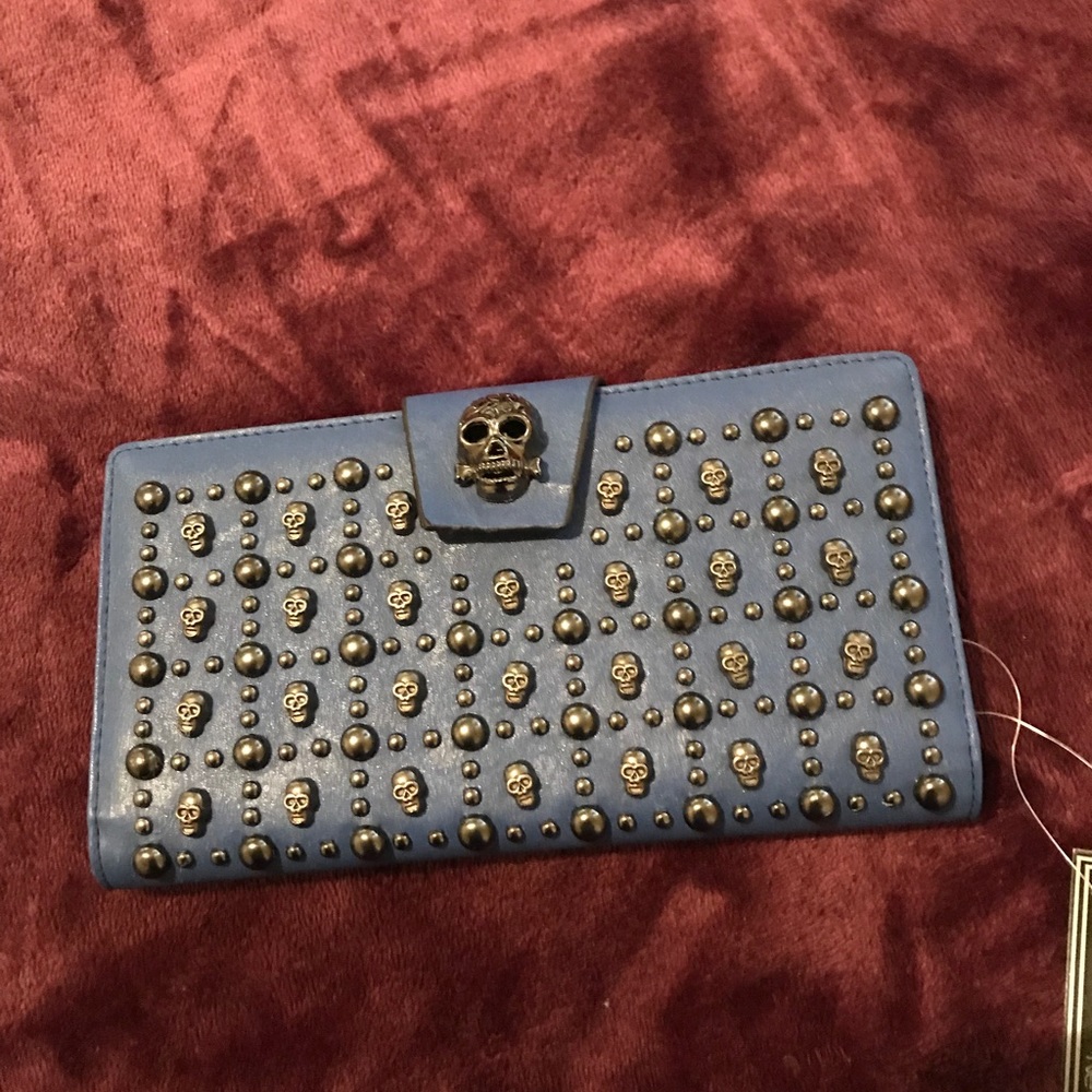Skull head embellished wallet